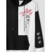 Mens Sakuras Letters Printed Pocket Long Sleeve Hoodies