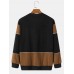 Mens Color Block Contrast Line Detail Long Sleeve Sweatshirts