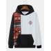 Mens Ethnic Pattern Drawstring Kangaroo Pocket Long Sleeve Hoodies