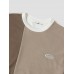 Mens Letter Patch Color Block Round Neck Long Sleeve Sweatshirts