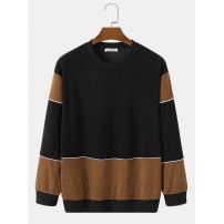 Mens Color Block Contrast Line Detail Long Sleeve Sweatshirts