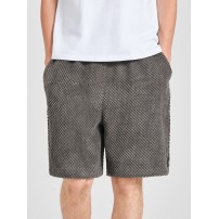 Mens Textured Side Split Solid Color Drawstring Shorts