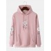 Mens Rose   Moon Printed Pocket Long Sleeve Hoodies